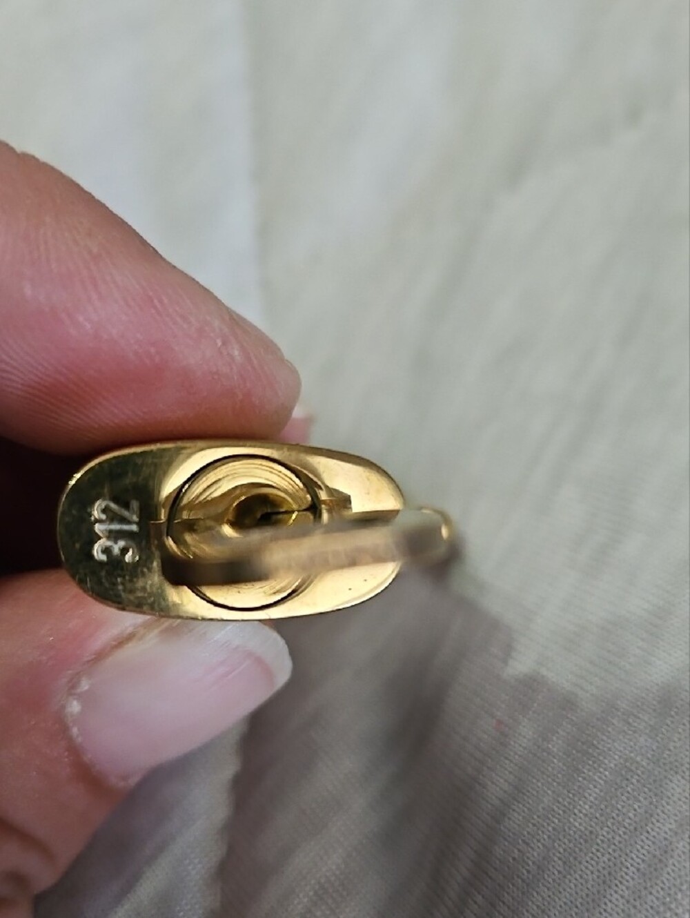 Louis Vuitton Gold Tone Lock And Key with LV Monogram - Picture 3 of 5